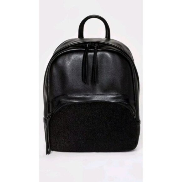 Mossimo Supply Co. Handbags - Women's Faux Leather and Faux Fur MINI Backpack Mossimo Supply Co Black